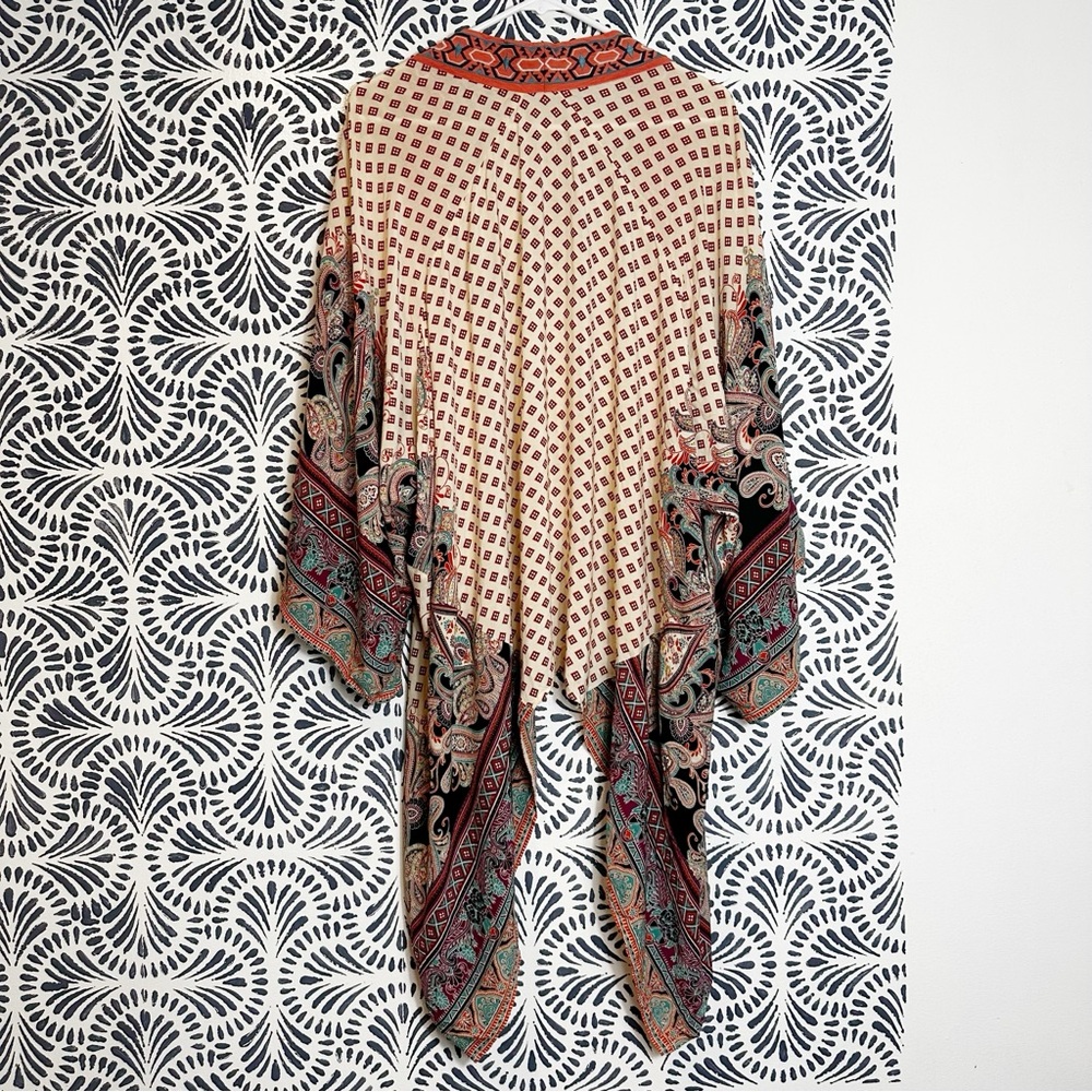 Flying Tomato Embroidered Vibrant Bohemian Open Front Kimono - Picture 3 of 16